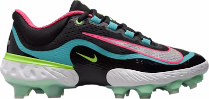 Nike Alpha Huarache Elite 4 Low MCS 'Black Teal Pink' FQ7724-001 Nike Alpha Huarache Elite 4 Low MCS 'Black Teal Pink' FQ7724-001