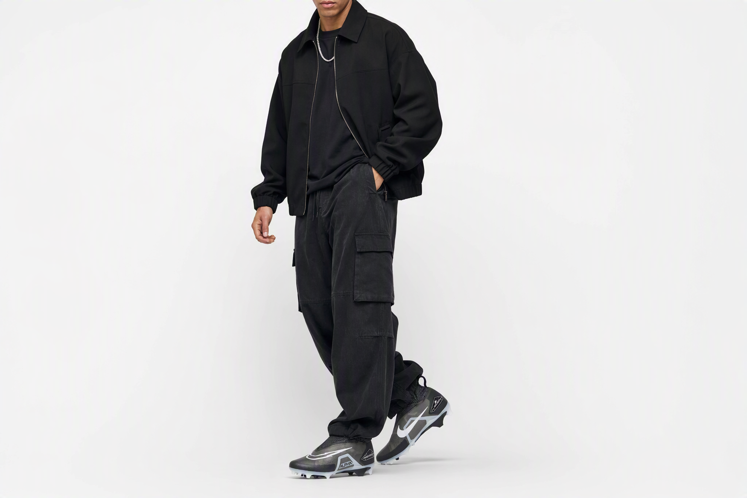 Order 耐吉 (Nike) Alpha Menace Elite 3 高筒耐磨美式足球鞋 黑白