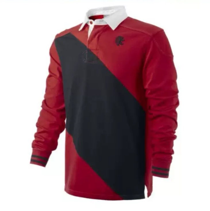 Nike American Style Red Colorblock Long-Sleeve Polo Sweatshirt 454436-611