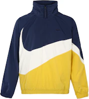 Nike Anorak Woven Jacket Yellow/Navy Retro Logo Colorblock Zip Blue AT4489-417 Nike Anorak Woven Jacket Yellow/Navy Retro Logo Colorblock Zip Blue AT4489-417