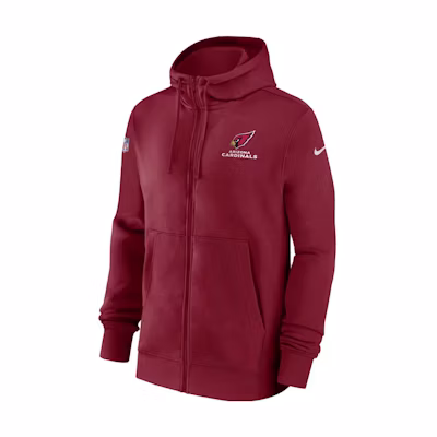 Nike Arizona Cardinals Sideline NFL Full-Zip Hoodie Red Letter Print Jacket 00MR6ED9C-XNN