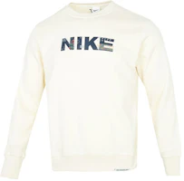 Nike AS M NK STD Issue Crew Retro Style Pullover Sweatshirt Cream White FB1831-113 Nike AS M NK STD Issue Crew Retro Style Pullover Sweatshirt Cream White FB1831-113
