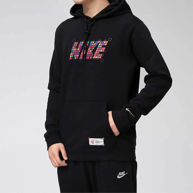 Nike AS M NSW CNY PO Hoodie Black Casual Fleece Long Sleeve Sweatshirt DH1382-010 圖 6