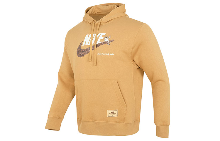 Nike AS M NSW Sole Cafe Logo Yellow Pullover Hoodie Casual Sweatshirt DX6513-722