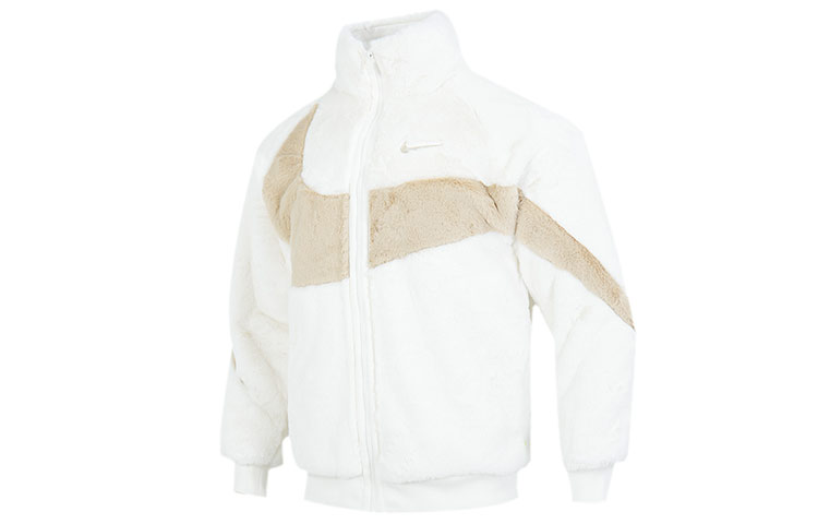 Nike AS NSW Swoosh Fur Jacket  White Casual Faux Fur Warm Jacket FB7664-133