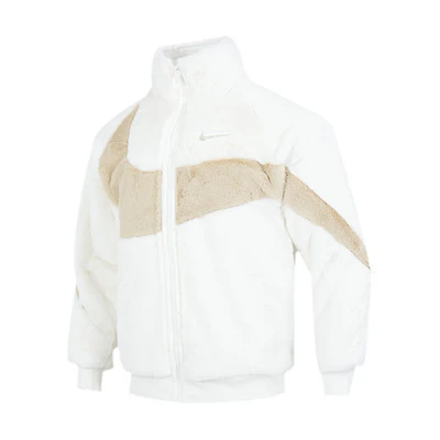 Nike AS NSW Swoosh Fur Jacket White Casual Faux Fur Warm Jacket FB7664-133