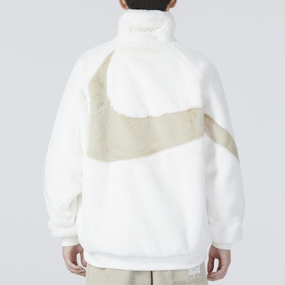 Nike AS NSW Swoosh Fur Jacket White Casual Faux Fur Warm Jacket FB7664-133 Details for Nike AS NSW Swoosh Fur Jacket White Casual Faux Fur Warm Jacket FB7664-133