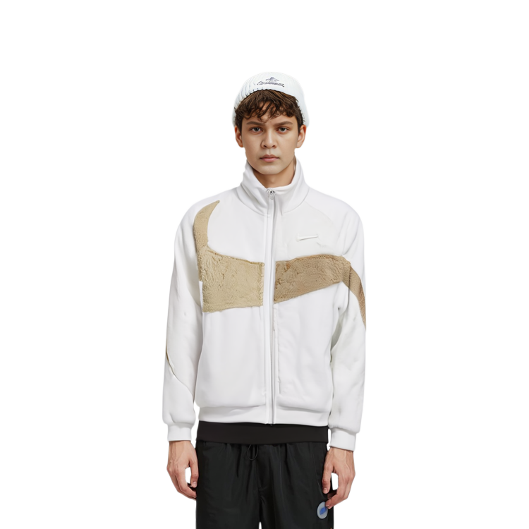Sizing Nike AS NSW Swoosh Fur Jacket  White Casual Faux Fur Warm Jacket FB7664-133
