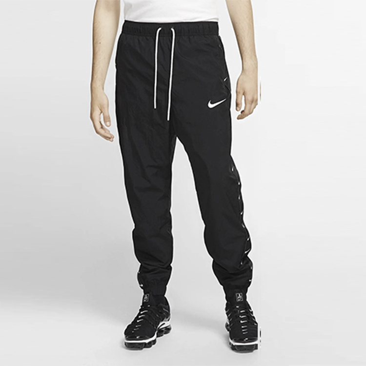 Shop Nike AS NSW Swoosh Mid-Rise Loose Sweatpants Black CD0422-010
