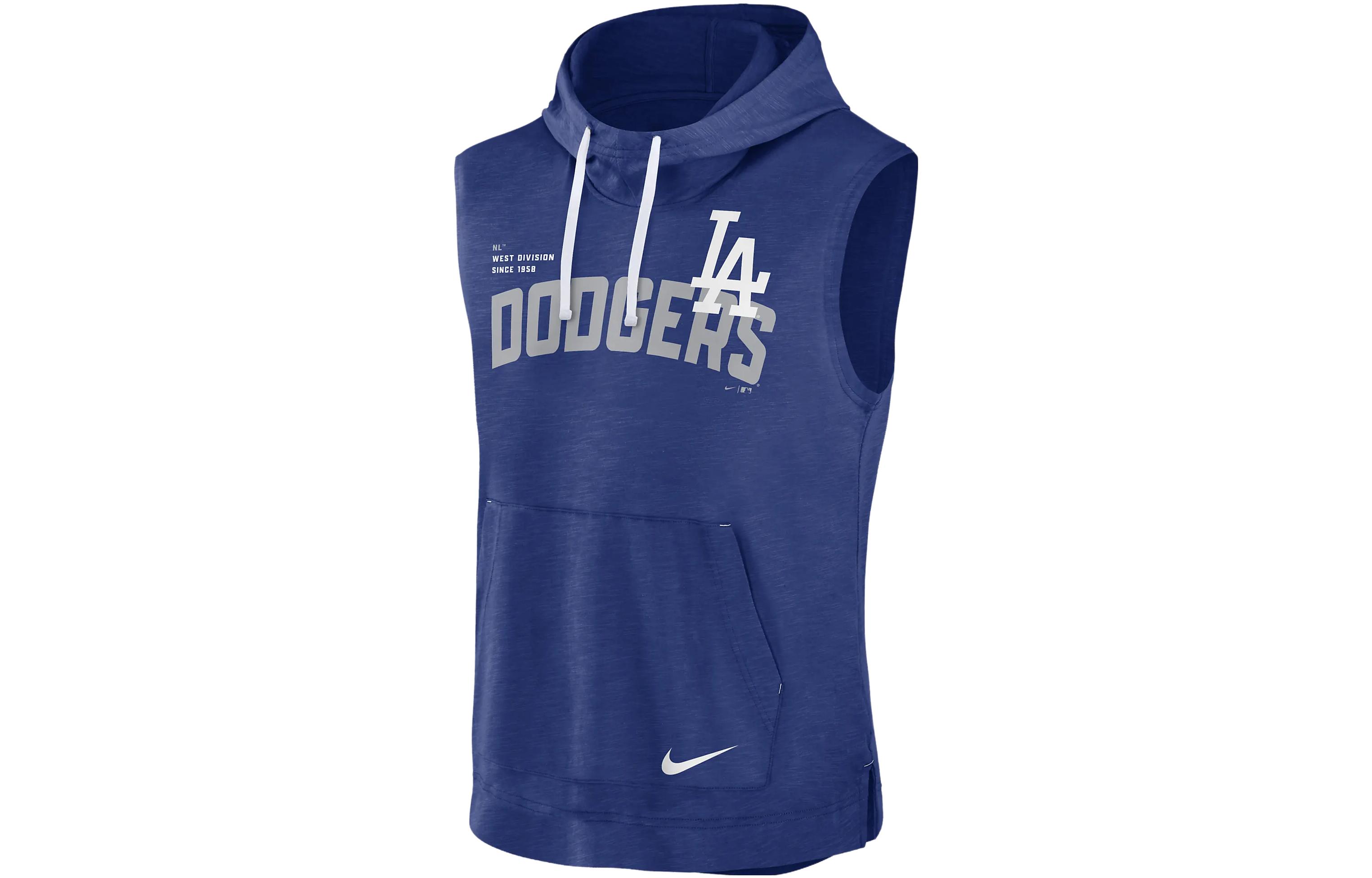 Nike Athletic MLB Los Angeles Dodgers Logo Pullover Hoodie Blue 00BW99PILD-7ZX