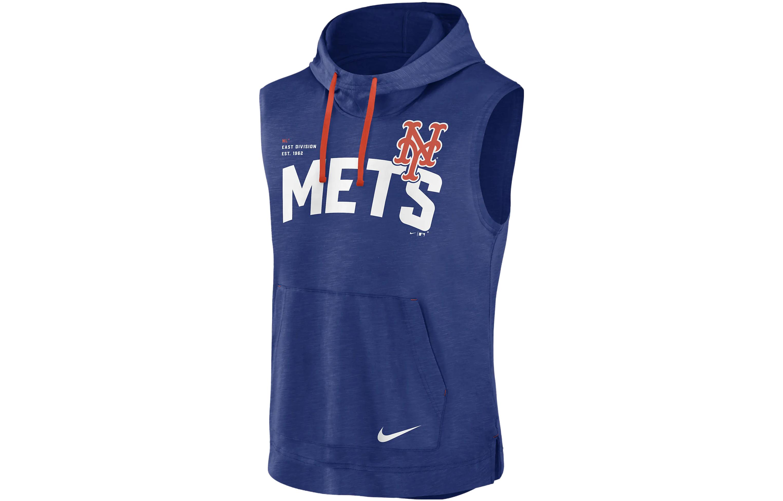Nike Athletic MLB New York Mets Logo Print Hoodie Blue - 00BW03AENME-7ZX