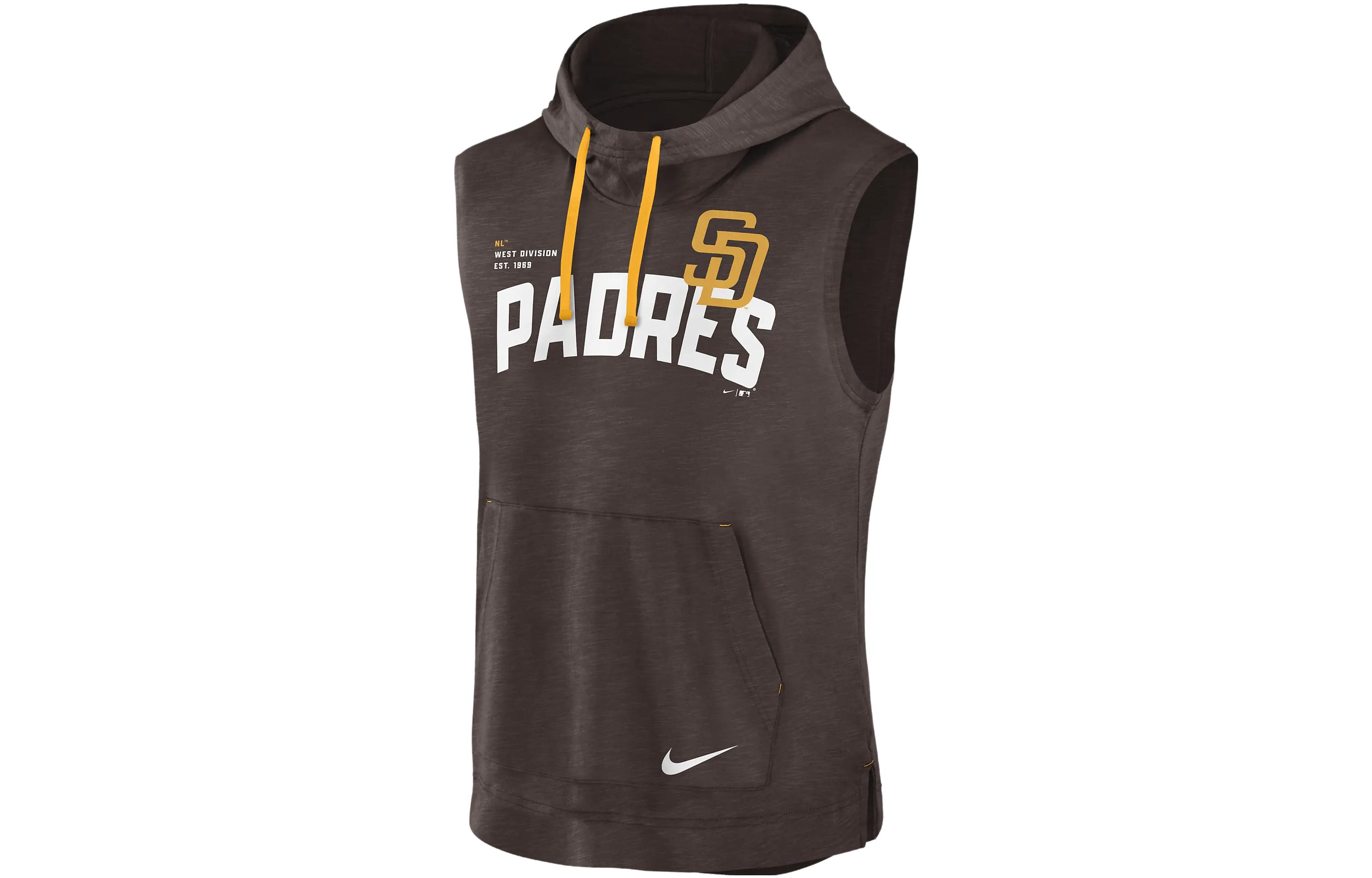 Nike Athletic MLB San Diego Padres Logo Hoodie Brown Pullover 00BW03ALPYP-7ZX