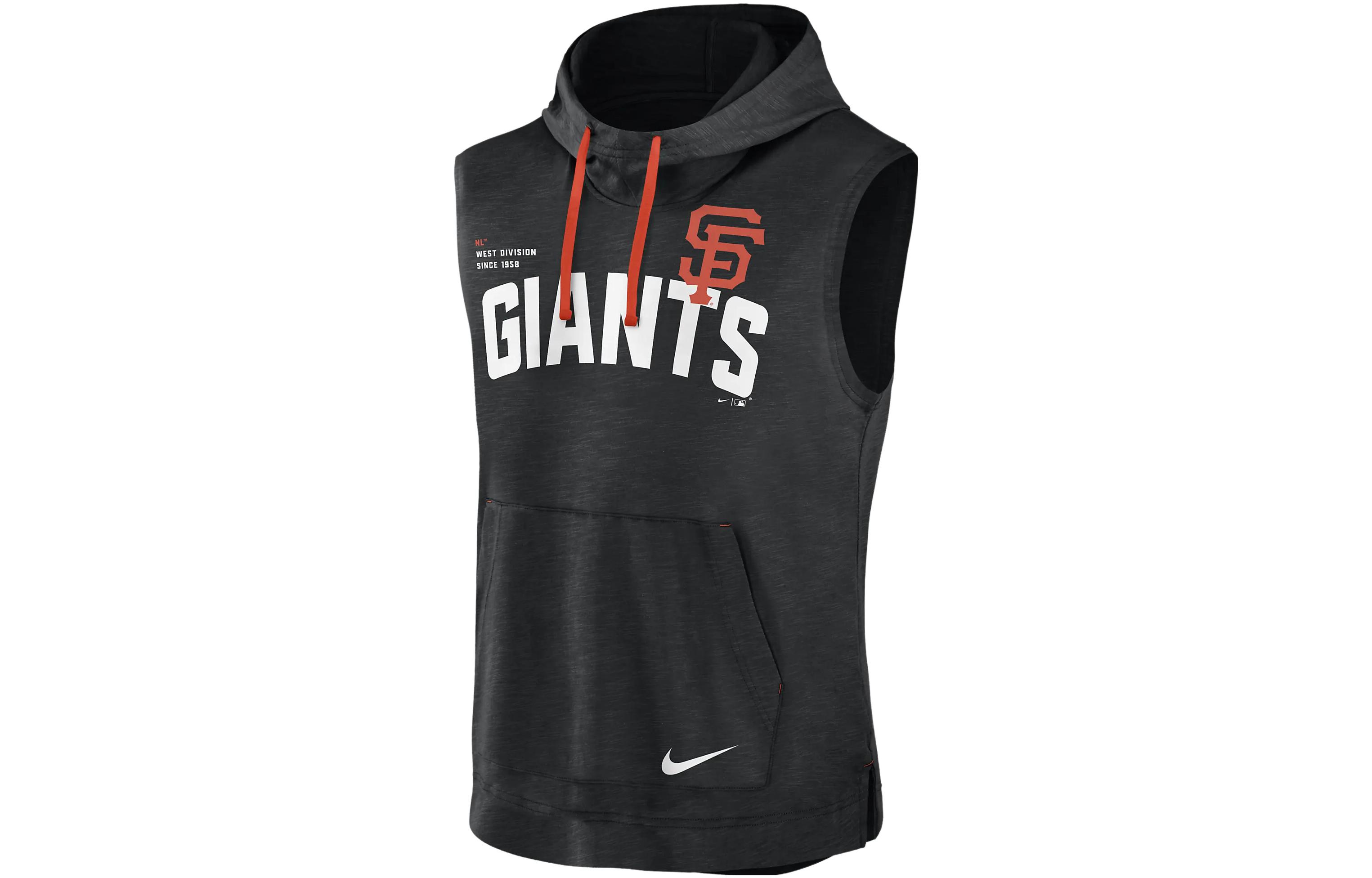 Nike Athletic MLB San Francisco Giants Logo Hoodie Black Drawstring Pullover 00BW03A6GIA-7ZX