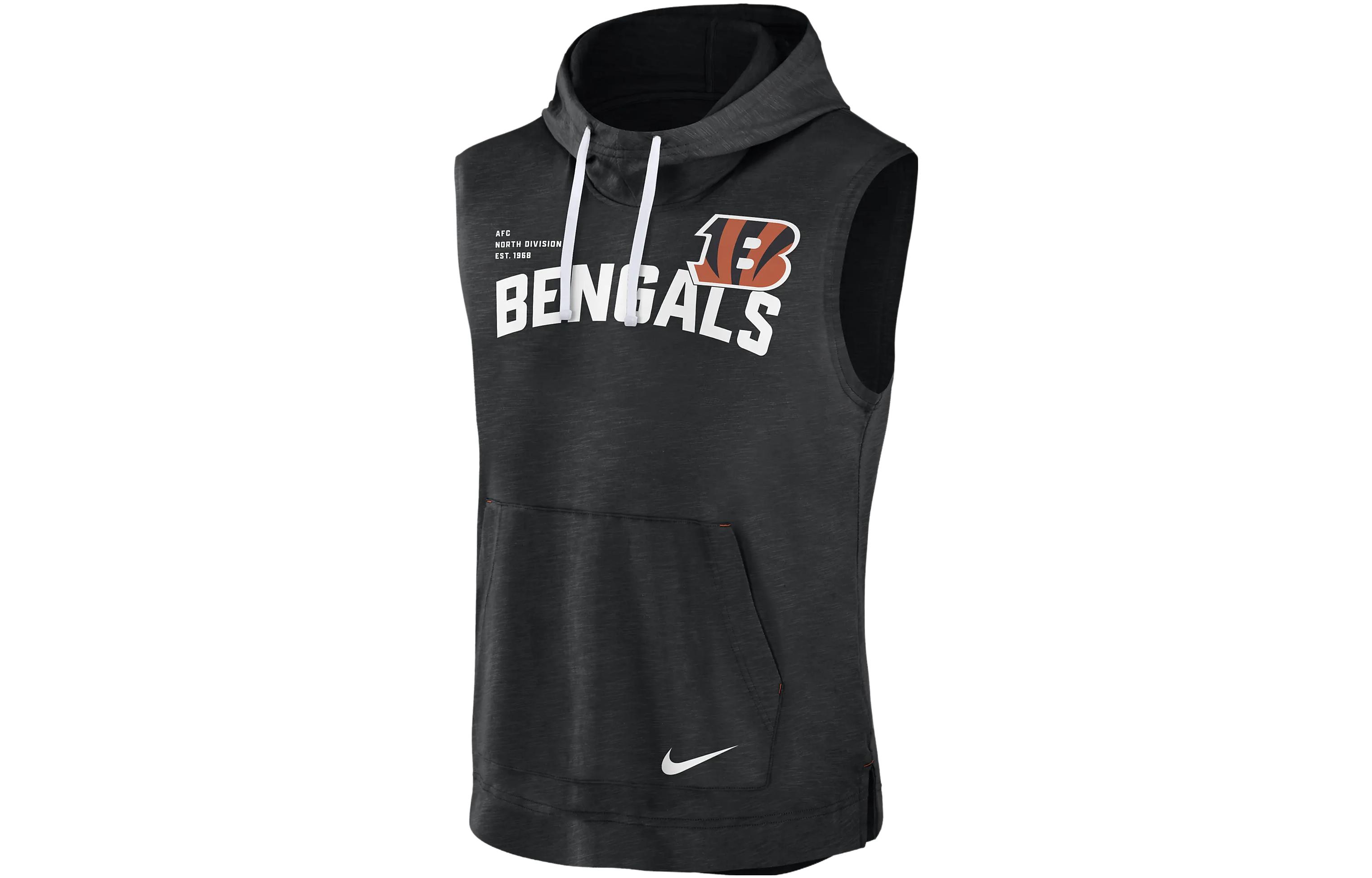 Nike Athletic NFL Cincinnati Bengals Logo Pullover Hoodie Black Mens 00BWEI159A-06Q