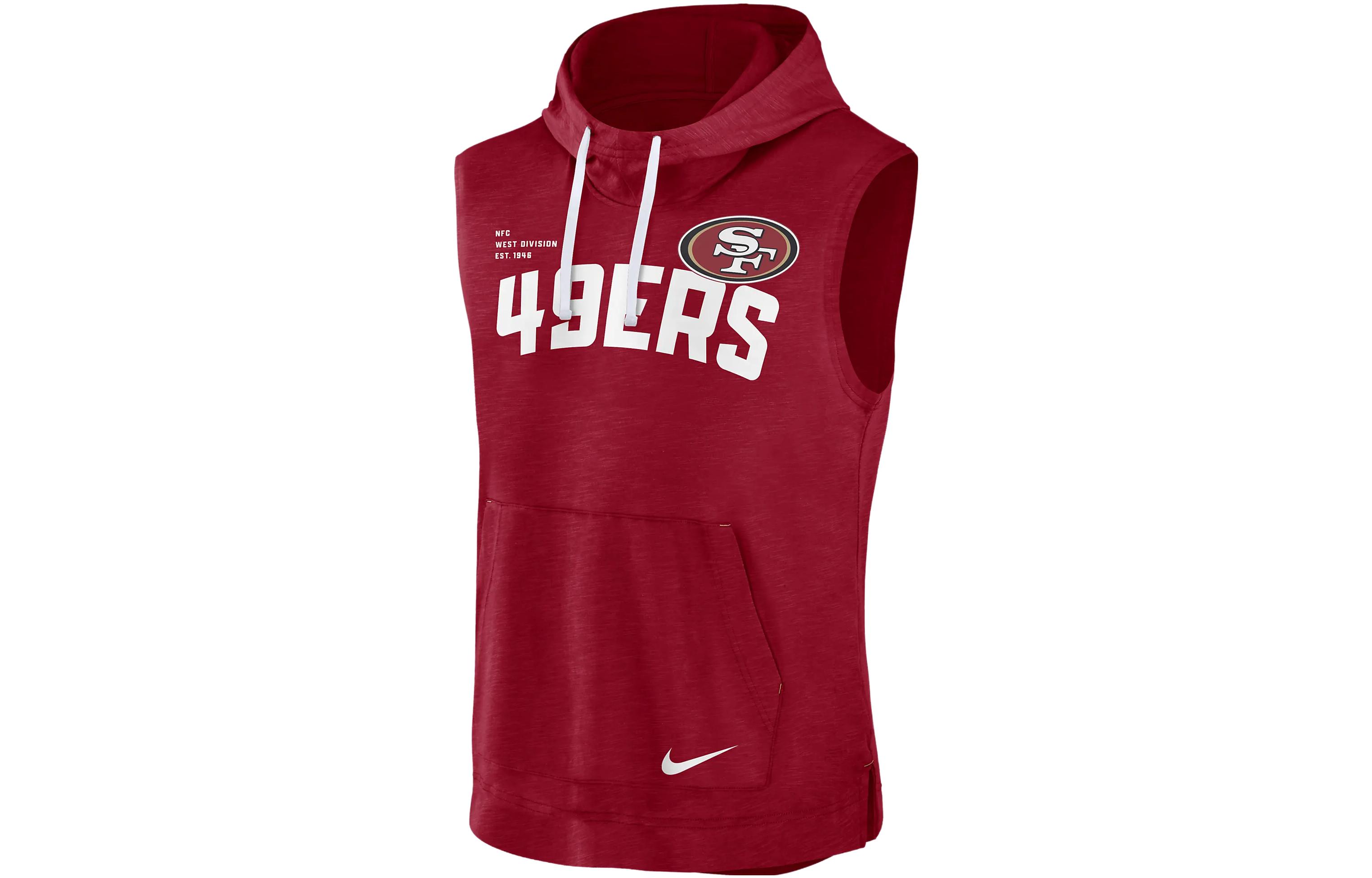 Nike Athletic NFL San Francisco 49ers Logo Hoodie Red Pullover 00BW01PV73-06Q
