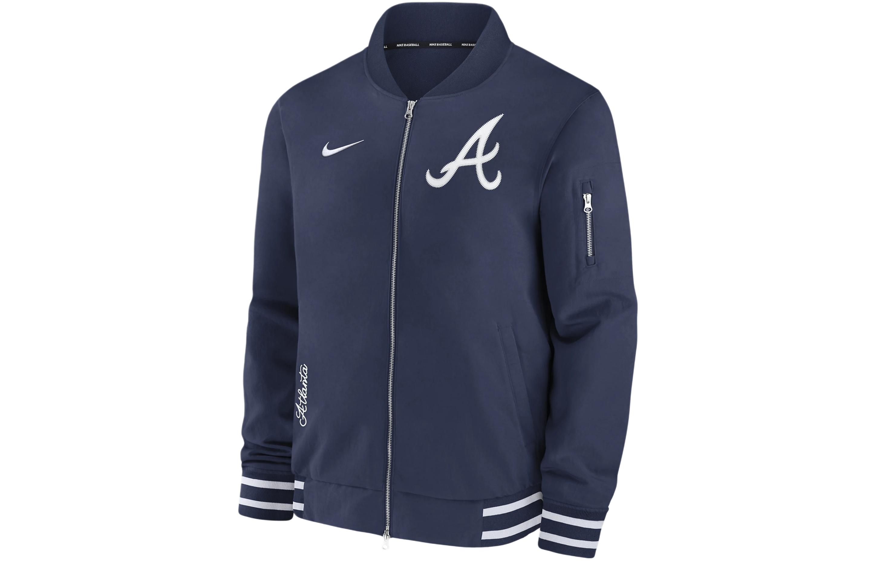 Nike AtlAnta Braves Authentic Collection Logo Print Jacket Navy Blue () 015D11ABAW-132