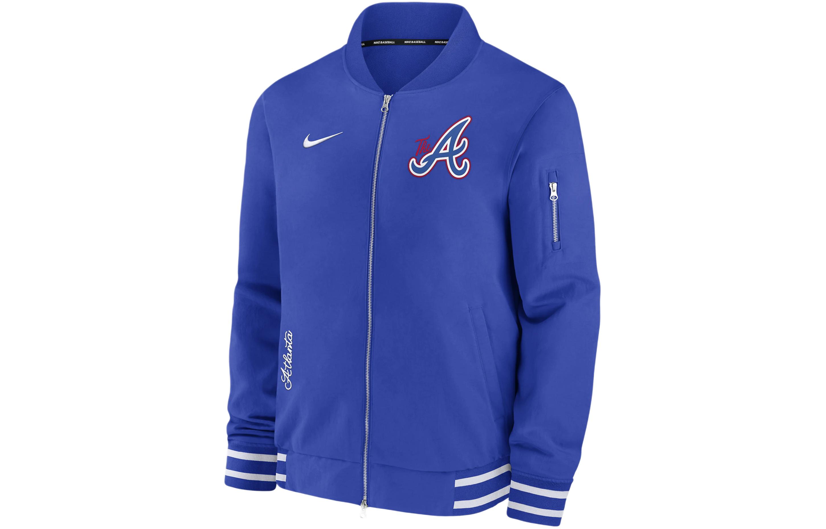 Nike AtlAnta Braves Blue Colorblock Logo Jacket Casual Outerwear 015D03AXAW-ZHD