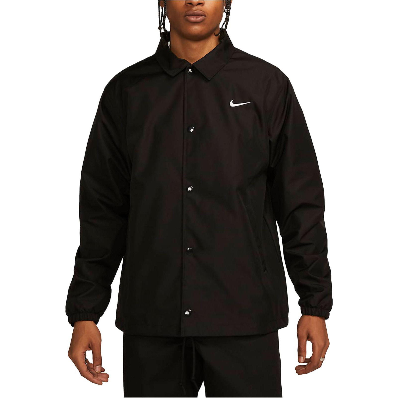 Purchase Nike Authentics Jaket Coach Warna Solid Hitam FD7844-010