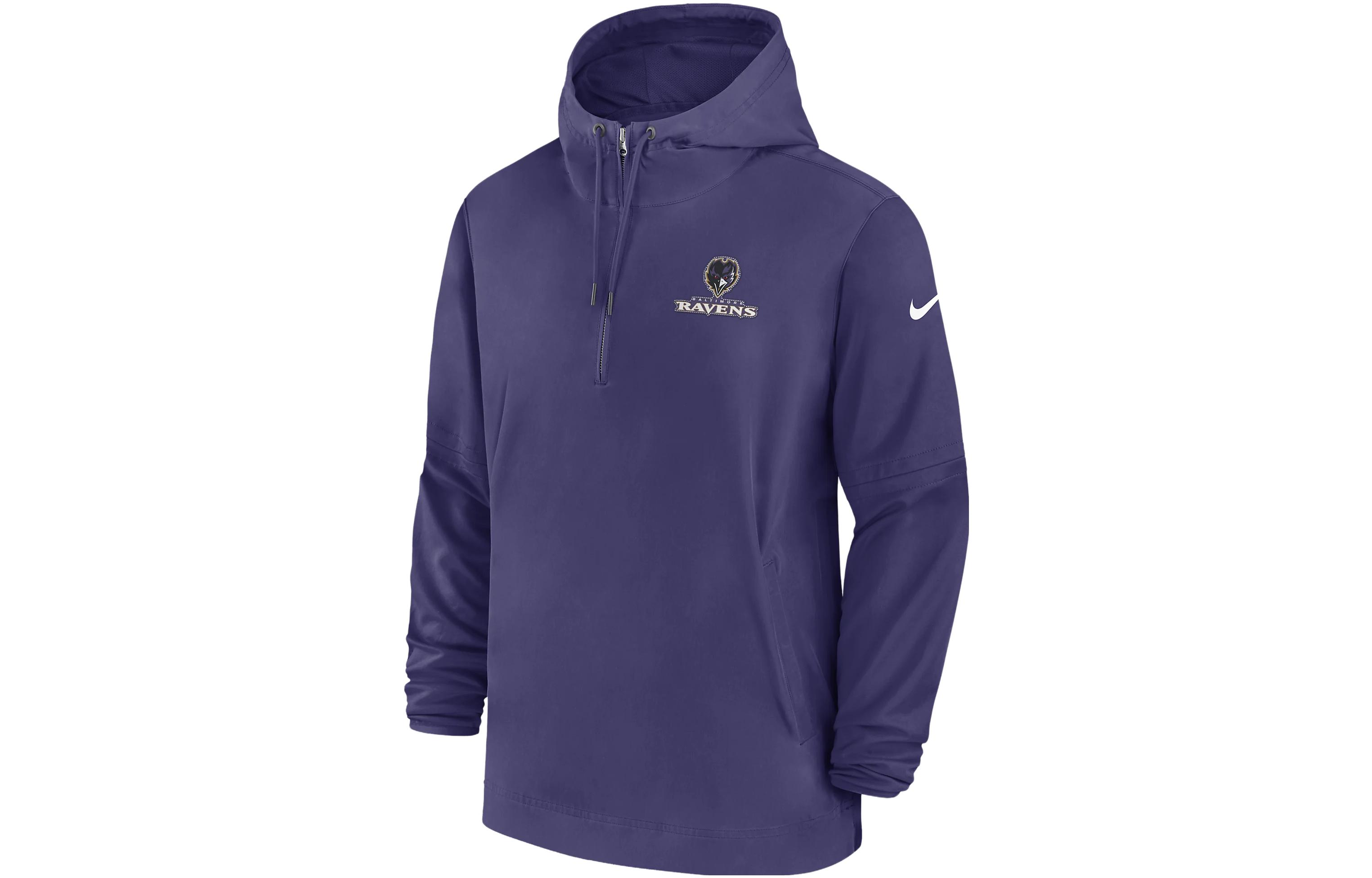 Nike Baltimore Ravens Sideline Logo Print Hoodie Purple Long Sleeve 00MI52M8G-EU6