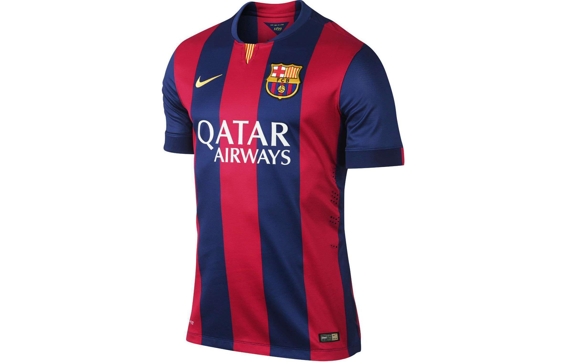 Nike Barcelona 14-15 Home Jersey Fan Version Short Sleeve  Red/Blue 610594-422