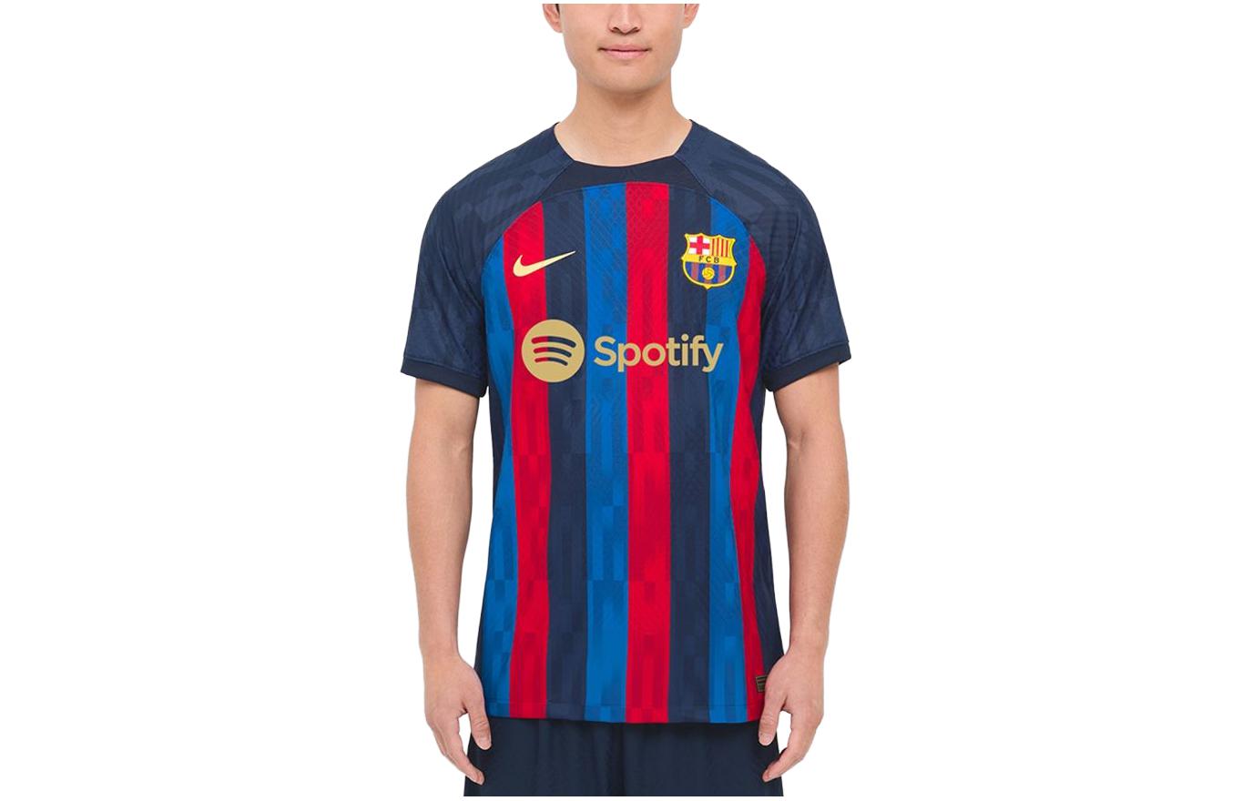 Order 나이키 바르셀로나 22/23 홈 선수 저지 딥블루 멀티컬러 줄무늬 남성 셔츠 DJ7643-452