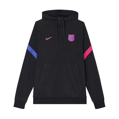 Nike Barcelona Half-Zip Quick-Dry Pullover Hoodie Men’s Black Logo Print DB7814-014