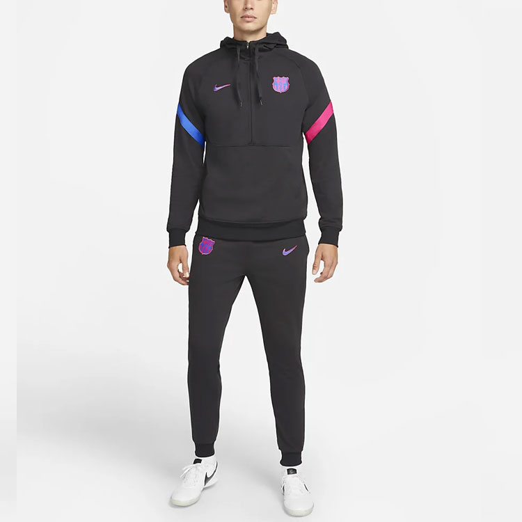 Nike Barcelona Half-Zip Quick-Dry Pullover Hoodie Men’s Black Logo Print DB7814-014 圖 4