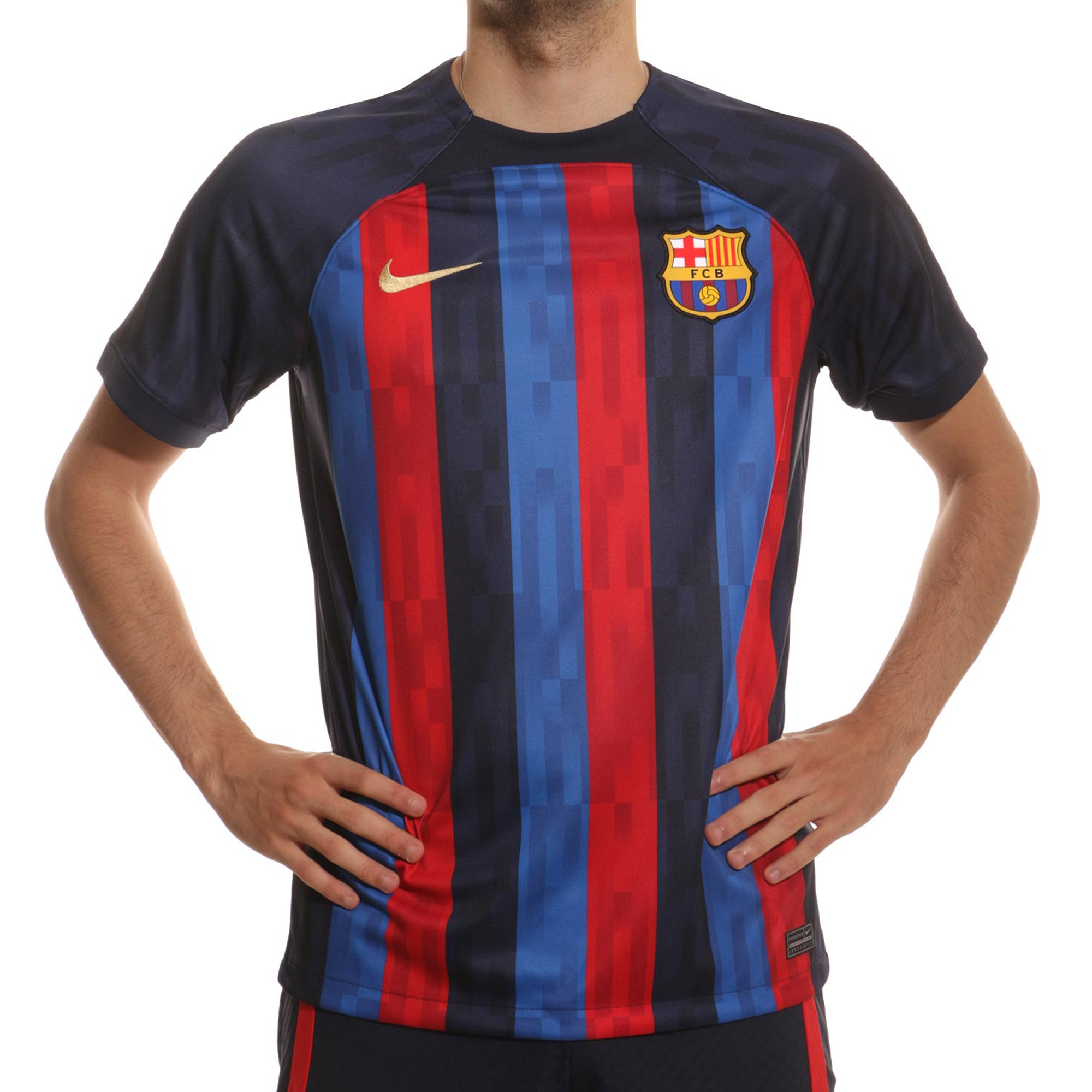 Shop Camiseta Retro de Fútbol Nike Barcelona Local 2022-23 Azul Marino DM1840-452