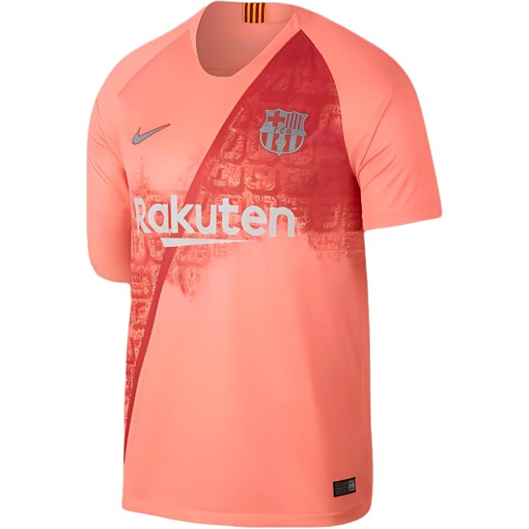 Nike Barcelona Raglan Sleeve Graphic Crewneck Football Jersey Orange Red Unisex 918989-694