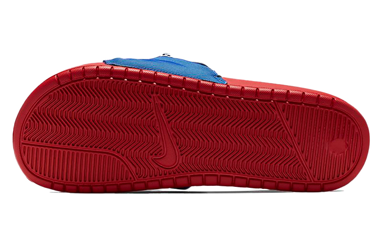 Shop Nike Benassi JDI 腰包 版口袋 時尚休閒拼色拖鞋 白藍紅