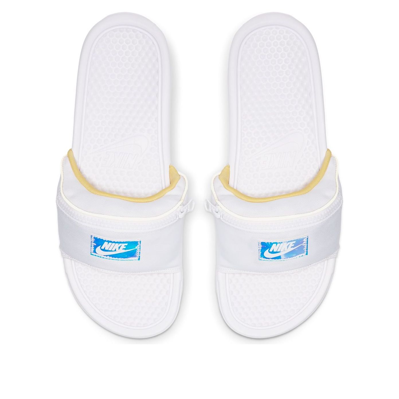 Lookbook Sandal Nike Benassi JDI Fanny Pack 'White Topaz Gold' CJ0604-100