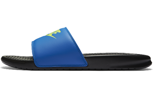 Nike Benassi JDI Mismatch Fashion Unisex Blue Black Slippers 'Black' 818736-074