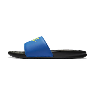 Nike Benassi JDI Mismatch Fashion Unisex Blue Black Slippers 'Black'