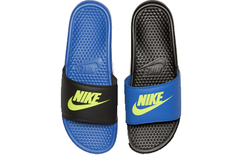 Order Nike Benassi JDI Mismatch Fesyen Uniseks Biru Hitam Selipar 'Hitam' 818736-074