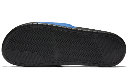 Lookbook Nike Benassi JDI Mismatch Fesyen Uniseks Biru Hitam Selipar 'Hitam' 818736-074