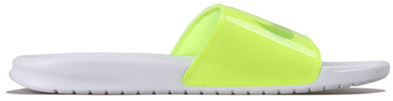 Nike Benassi JDI Print Fluorescence Yellow Slippers Volt-white CI5927-771 Order Nike Benassi JDI Print Fluorescence Yellow Slippers Volt-white CI5927-771