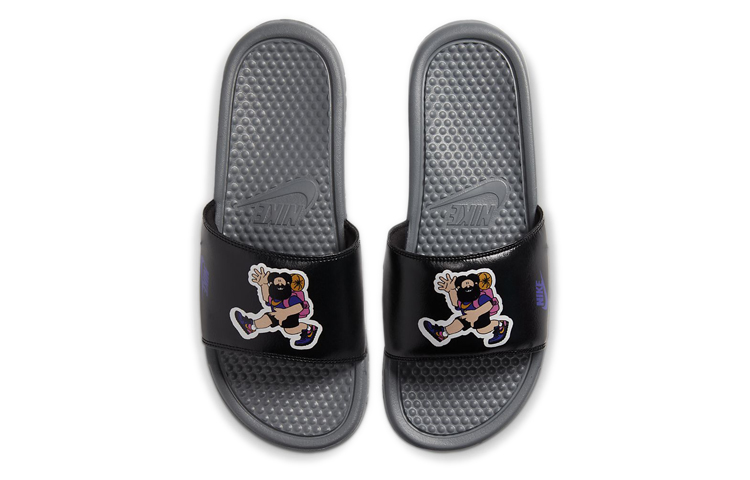 Shop Nike Benassi JDI Print 黑 脫鞋