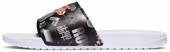 Nike Benassi JDI Print White Black Slippers 'White Black' 631261-107 Nike Benassi JDI Print White Black Slippers 'White Black' 631261-107