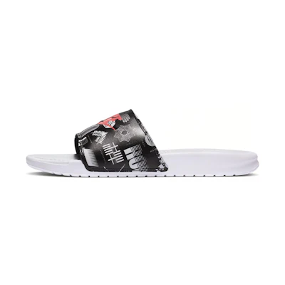 Nike Benassi JDI Print White Black Slippers 'White Black'