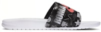 Order 나이키 베나시 JDI 프린트 슬리퍼 '화이트 블랙' 631261-107