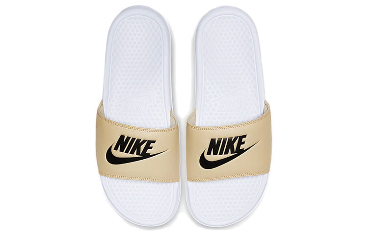 Lookbook Nike Benassi JDI Sandalia 'Blanco Oro Equipo' 343880-108