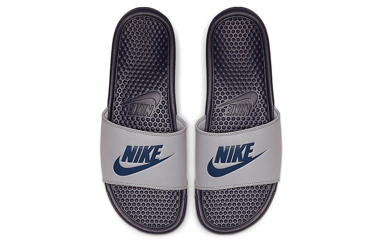 Lookbook Nike Benassi JDI Slippers Shoes Grey/Blue 343880-024