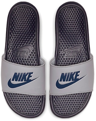 Nike Benassi JDI Slippers Shoes Grey/Blue 343880-024 Lookbook Nike Benassi JDI Slippers Shoes Grey/Blue 343880-024