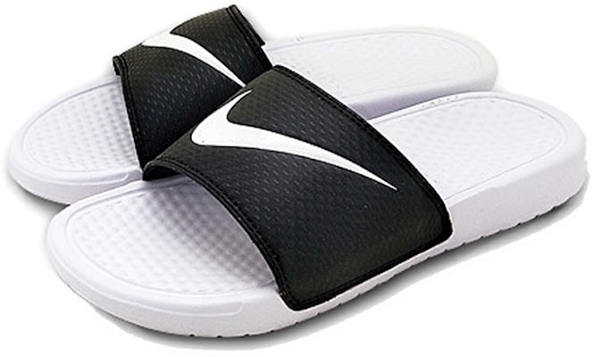 Nike Benassi JDI Putih Sepatu Santai Olahraga Hitam Putih 312618-019 Lookbook Nike Benassi JDI Putih Sepatu Santai Olahraga Hitam Putih 312618-019
