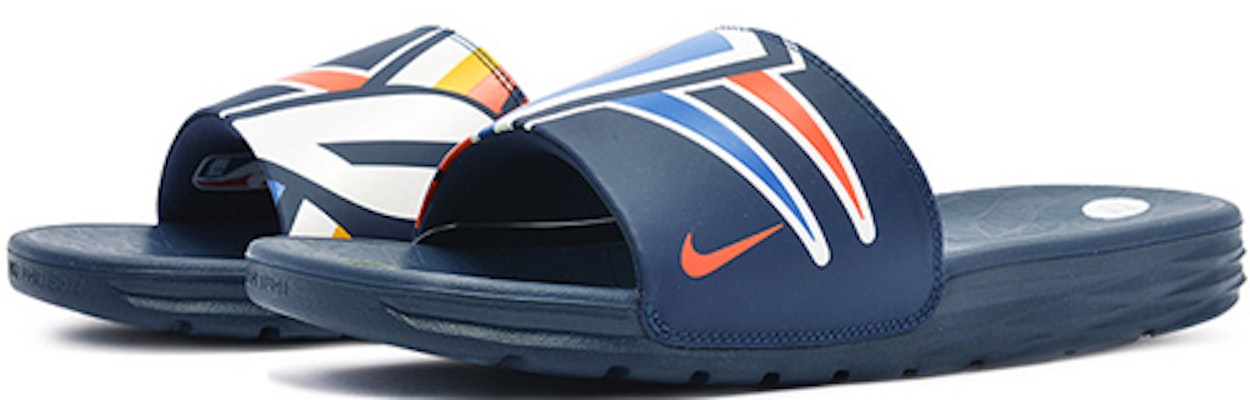 Nike BENASSI SOLARSOFT NBA 'College Navy' Biru Tua 917551-405 Lookbook Nike BENASSI SOLARSOFT NBA 'College Navy' Biru Tua 917551-405