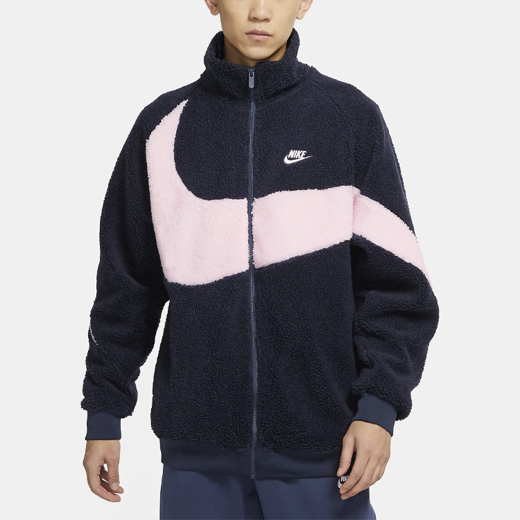 Nike Big Logo Sherpa Fleece Jacket - Obsidian Color DH2474-456 圖 5