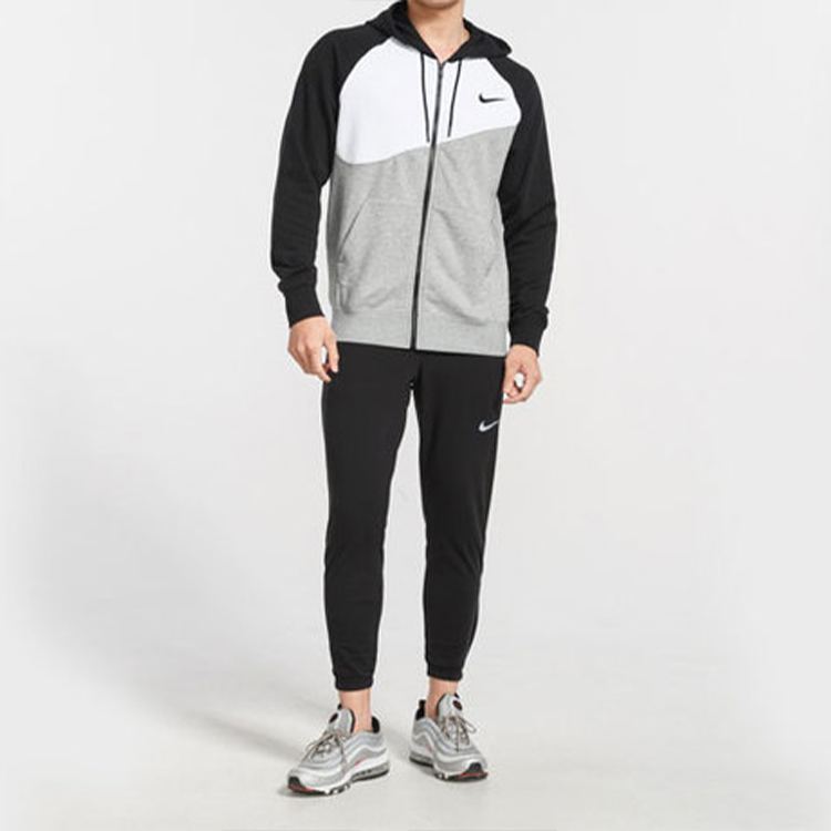 Nike Big Logo Zip-Up Hoodie Jacket Black/White/Grey BV5300-064 圖 4