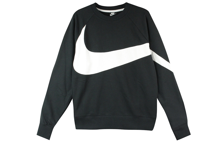 Nike Big Swoosh Crewneck Pullover Sweatshirt Black () AR3089-012