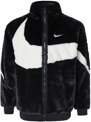 Nike Big Swoosh Faux Fur Zip-Up Jacket Black Mens. FB7664-010 Order Nike Big Swoosh Faux Fur Zip-Up Jacket Black Mens. FB7664-010