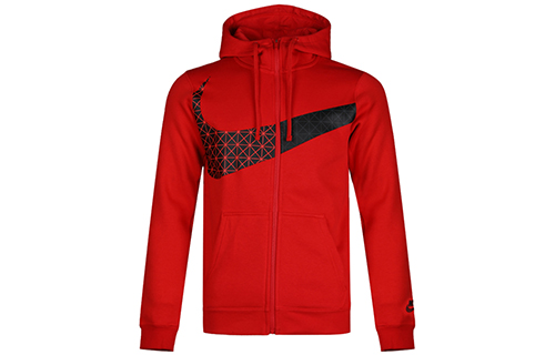 Nike Big Swoosh Logo Red Hoodie Jacket BV5822-650